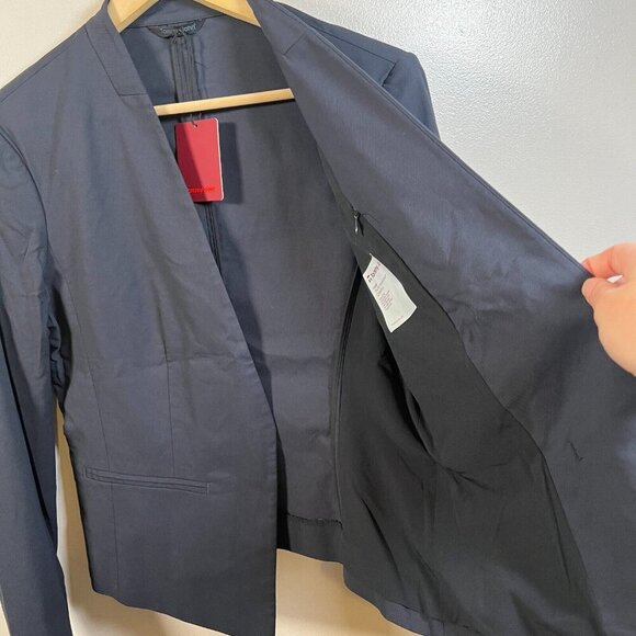 Tommy John Go Anywhere Tech Stretch Blazer Jacket Womens Size Large Black Work - Picture 10 of 11